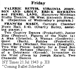 1943-03-21 Coming Ballet Schedule